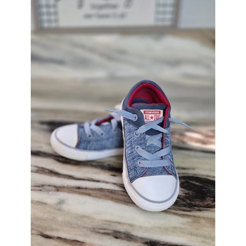 Converse All Star Chuck Taylor Street Slip Blue Red Infant Sneakers 8 Americana